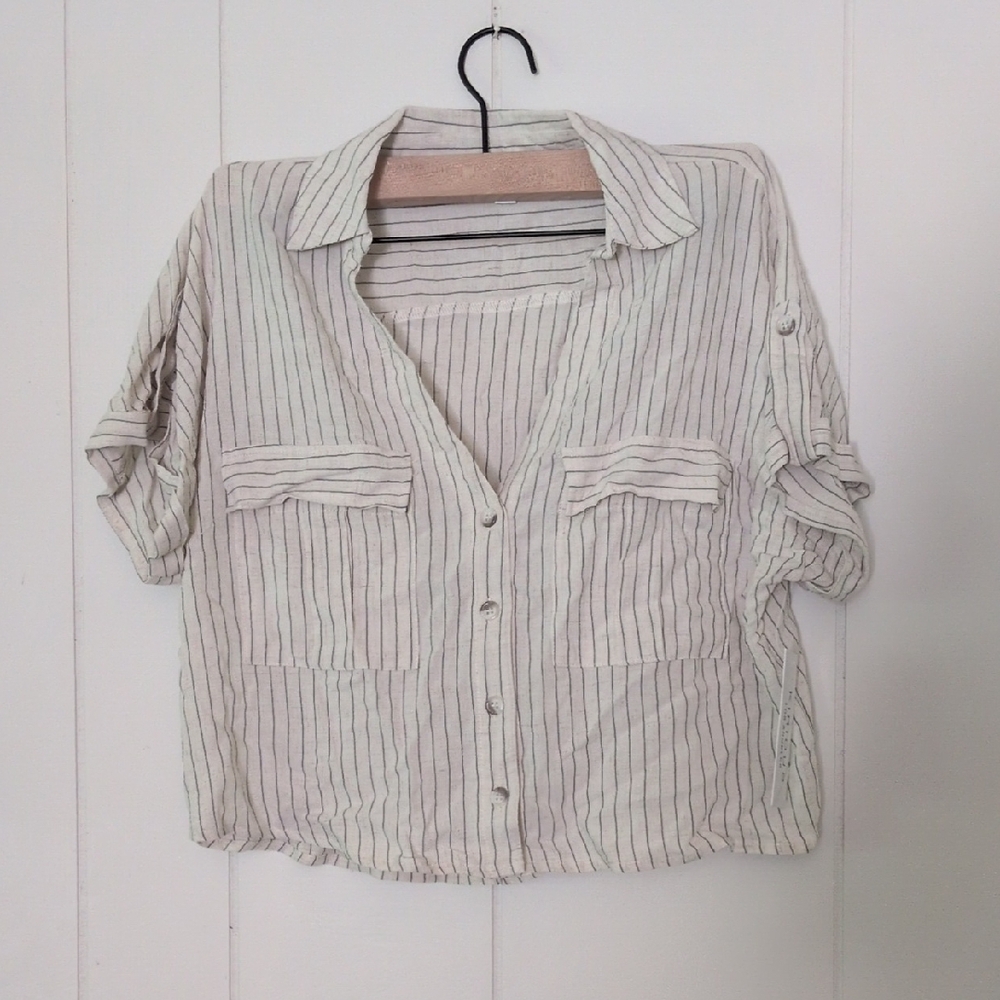 Kirious Women's Striped Button-Down Shirt - S